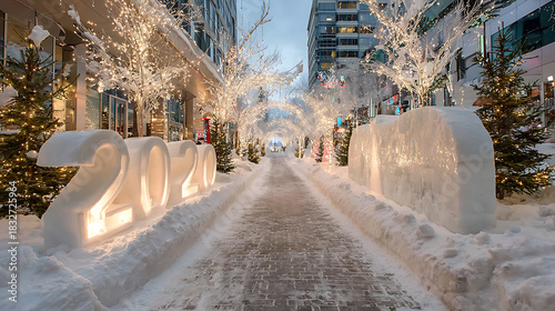 Fototapeta Naklejka Na Ścianę i Meble -  New year in the street