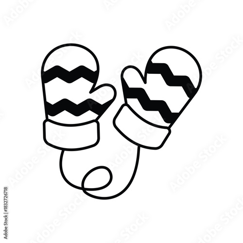 Winter Mitten icon clean and modern vector illustration