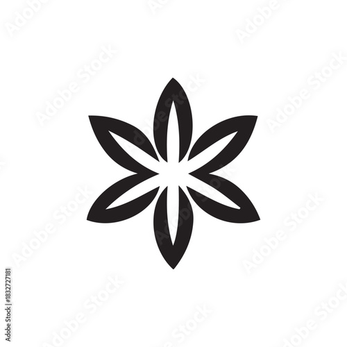 minimalist starfish logo with white background