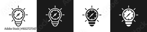 Productivity Hacks Line N Glyph Icon Styles In Black And White Background