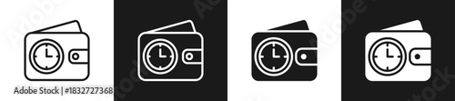 Time Budgeting Line N Glyph Icon Styles In Black And White Background