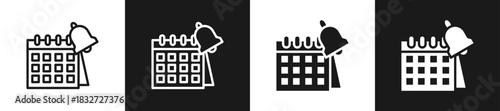 Meeting Reminder Line N Glyph Icon Styles In Black And White Background