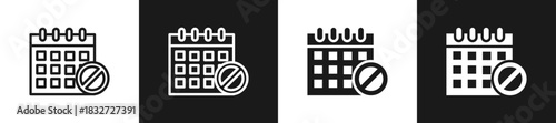 Time Blocking Line N Glyph Icon Styles In Black And White Background
