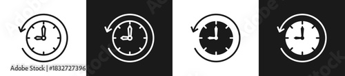 Deadline Extension Line N Glyph Icon Styles In Black And White Background