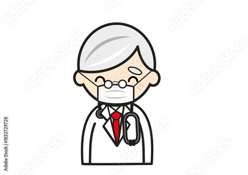 マスクをする医師のイラスト