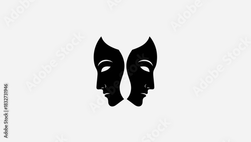 black and white wolf head