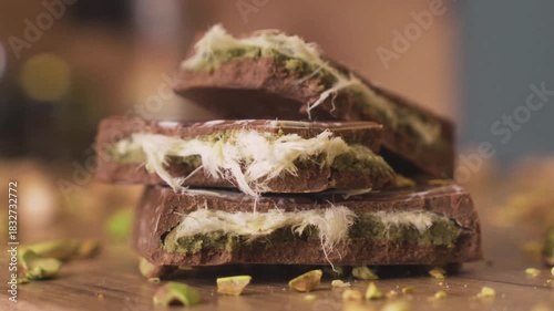 Dubai chocolate high end dessert video