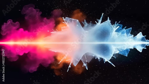 Abstract Symmetrical Collision of Hot and Cold Energy.