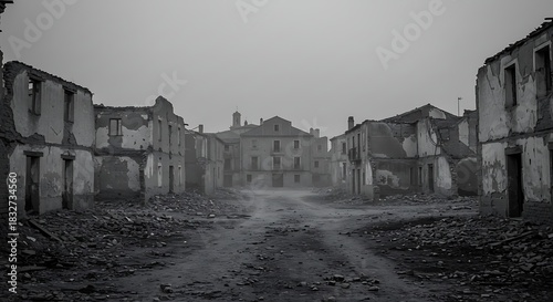 Fototapeta Naklejka Na Ścianę i Meble -  Oradour-sur-Glane - A Haunting Reminder of Wars Devastation.