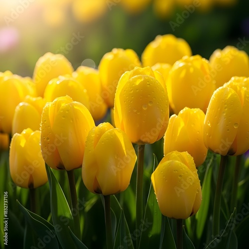 yellow tulips, foto gambar bunga tulip 