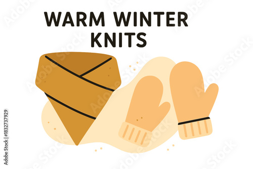 Warm Winter Knits. Warm Winter Knits. Flat minimalist vector illustration of Warm Winter Knits. Stylized