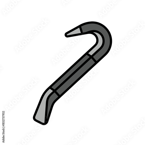 A simple flat house on stilts with a pitched roof a wooden door and two square windows vector illustration on a black background