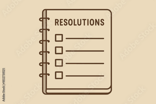 Minimalist Goal Tracker. Minimalist goal tracker minimalist flat illustration of a notebook with clean lines