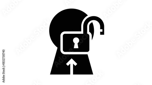 Unlock human mind concept icon isolated on white background