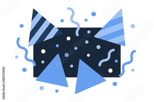 Festive Flat Lay. Celebration Flat Lay Scene. Flat minimalist vector illustration of a Celebration Flat Lay