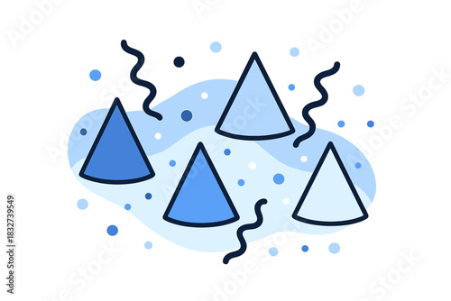 Party Essentials Layout. Party Fun Flat Lay. Flat minimalist vector illustration of Party Fun Flat Lay.