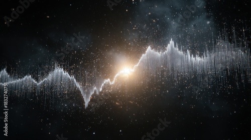 Digital sound wave visualizing data frequency and information flow