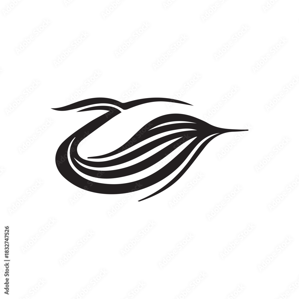 Fototapeta premium minimalist darfish logo with white background