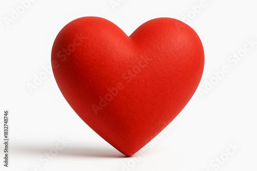 A large red heart on a white background, Valentine's Day, Valentine's Day, February 14, close-up, empty space for text, template, photo background, banner, advertising