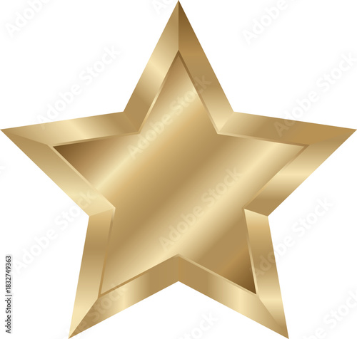 Gold star. Luxury VIP award. Casino success, value. Golden decoration. Vector illustration