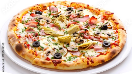 Pizza Collection: Assorted Margherita, Pepperoni, Cheese & Loaded Pizzas (Whole & Slices) on Wooden Peels, Metal Pans & White Plates, with Varied Backgrounds (Dark, Plain) for Italian Cuisine,