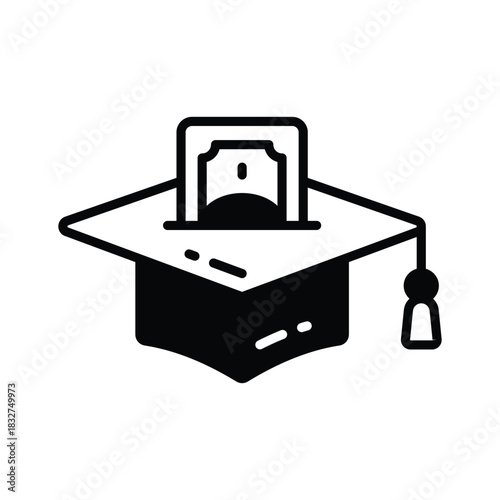 A graduation cap on books representing academic cost planning