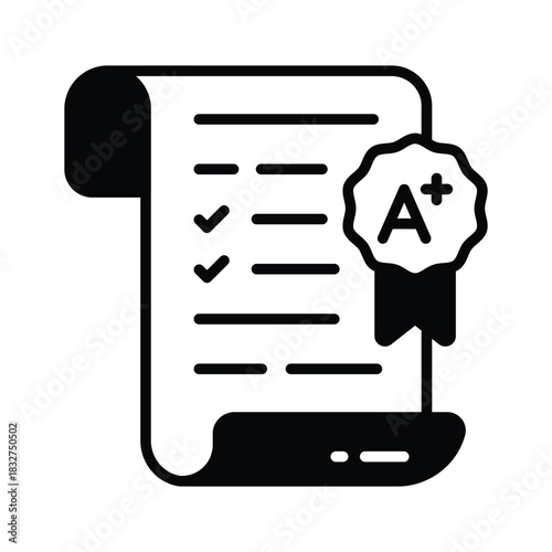 Take your hands on this amazing glyph style icon of exam result