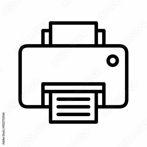Simple line art printer icon illustration
