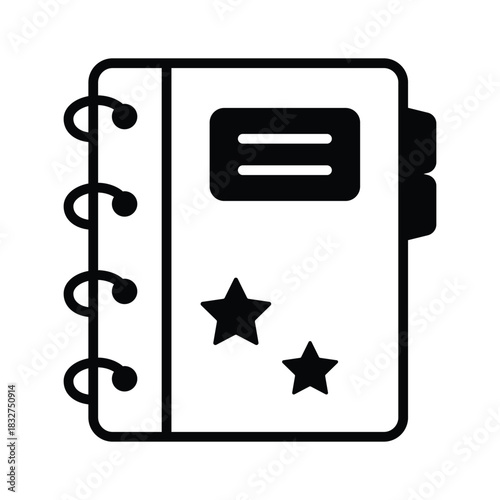 Take your hands on this trendy glyph icon of notebook, premium vector