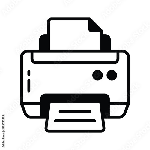 Well designed glyph icon of printer, trendy modern vector