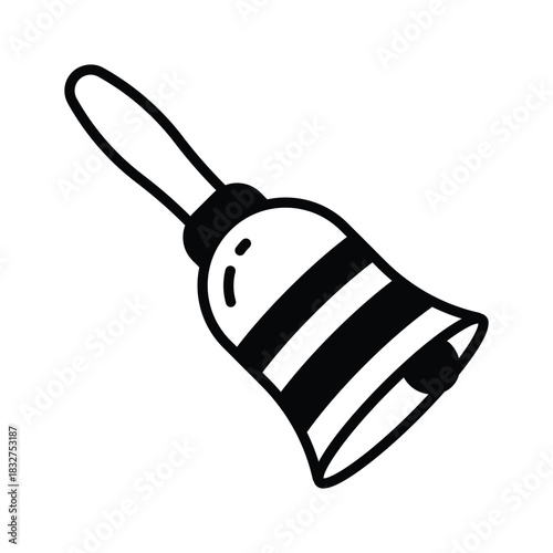 Classic ringing school bell glyph style vector, ready to use icon
