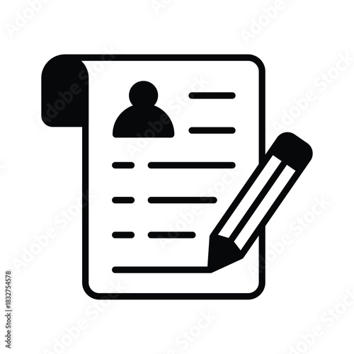 Here is a modern glyph style icon of admission form, premium vector
