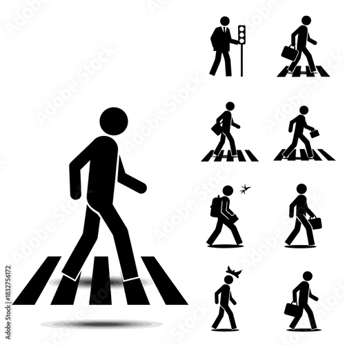 Pedestrian Crossing Pictograms - A Visual Guide to Safe Street Navigation.