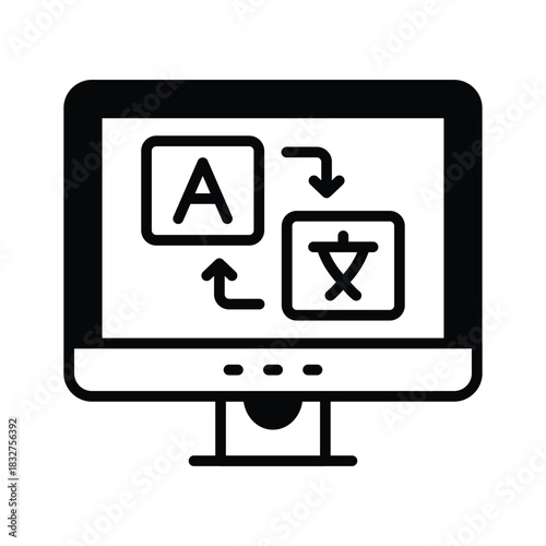 An eye catching glyph icon of language translator, premium vector