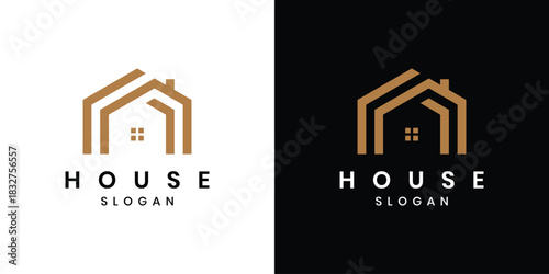 Abstract modern house logo design template