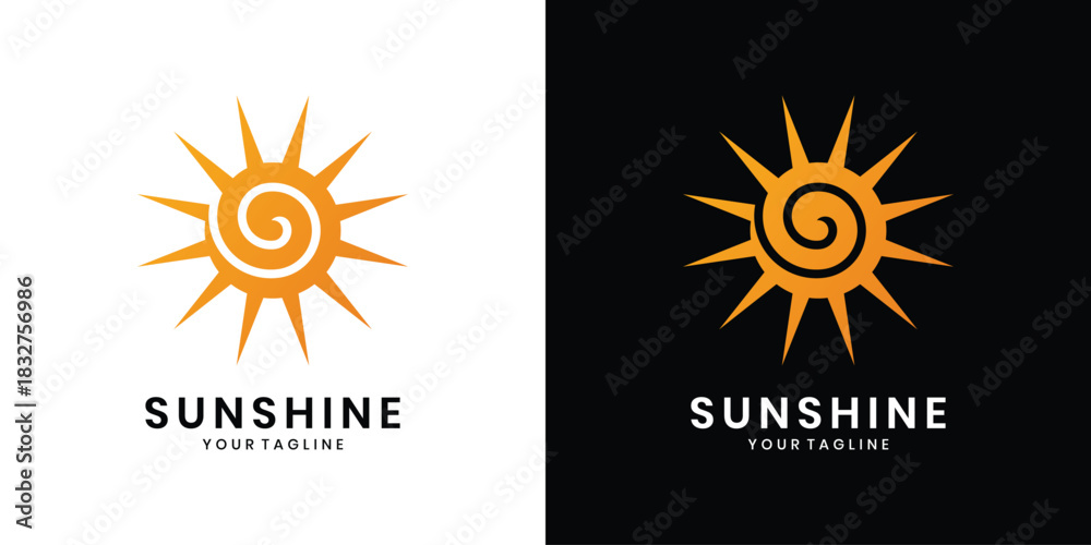 Fototapeta premium Abstract spiral sunburst logo design