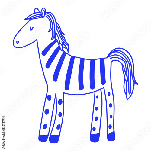 Zodiac Animal Horse Doodle Illustration