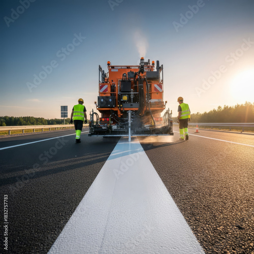 Reflective road paint machine