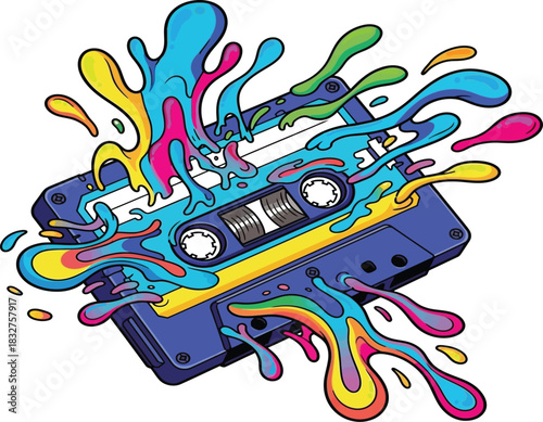 Abstract vector design with geometric shapes and color gradients in cmyk rgb and grayscale