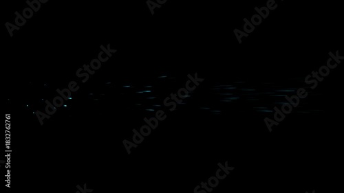 Abstract Blue Light Streak Firework Particle Motion on Black Background