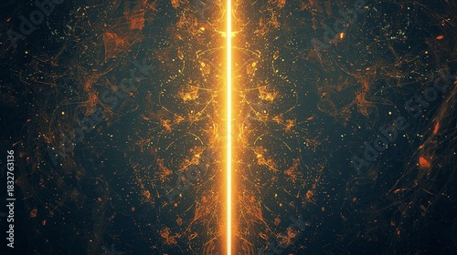 Bright beam of light cutting through the space in an abstract background