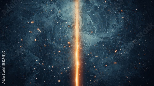 Abstract background with a bright beam of light cutting through the space