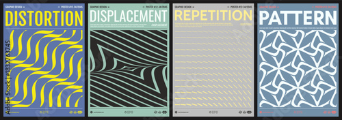 Wavy pattern. Abstract geometric background. Optic art illustration of squares. Cover design template. Vector for brochure, poster, card, presentation, flyer or banner.