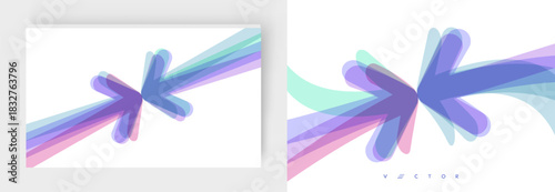 Arrow. Clash of business ideas. Concept of teams competing to achieve a goal. Dynamics. Vector for a brochure, poster, cover, postcard, presentation, flyer, or banner.