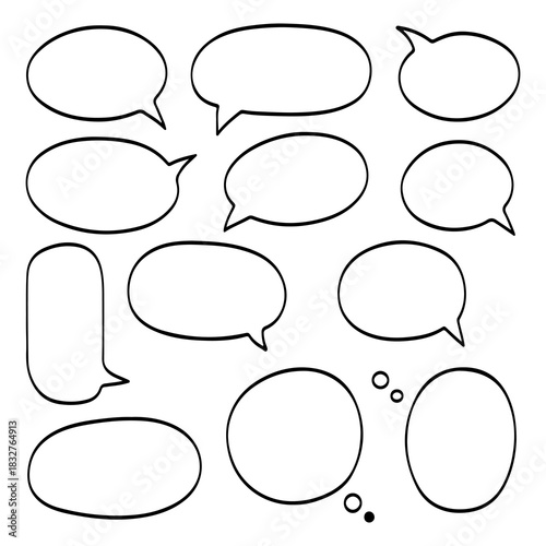 Blank Speech and Thought Bubbles for Comic Design