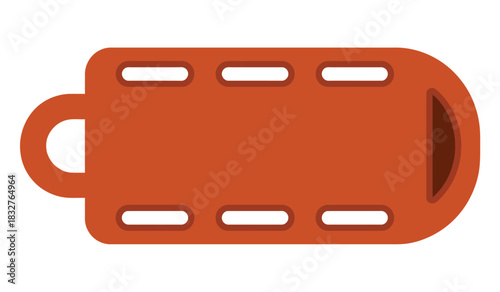 A simple orange rescue board is depicted against a white background.