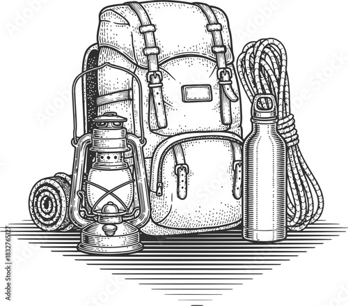 Portable action camera equipment with microphone and cable for adventure videography