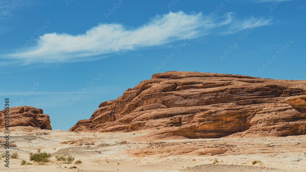 Fototapeta premium landscape of rocky mountains and desert and sky on a sunny day in Egyp