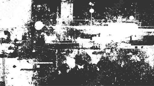 Wallpaper Mural Abstract black and white textured background with circular elements and geometric shapes vector Torontodigital.ca