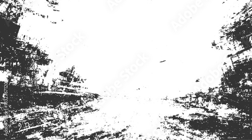 Black and white textured grunge overlay with abstract organic shapes and distressed elements vector